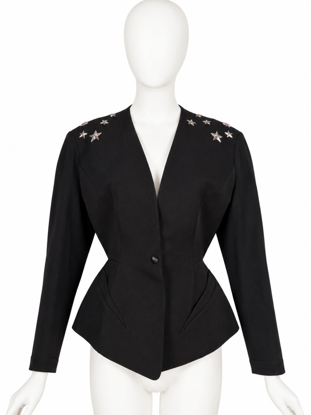 Vintage Thierry Mugler F/W 1990 Cinched Star Embellished Blazer – Size 42